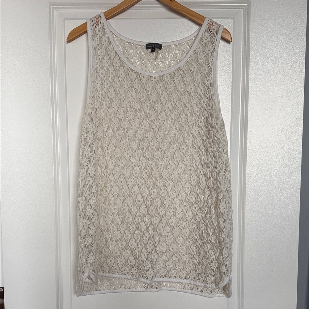 Elegant White Lace Sleeveless Top